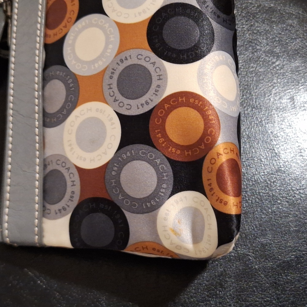 Coach Gray and Multicolor Circle Pattern Wristlet. - image 7